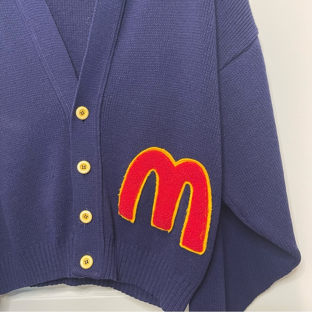 RARE Vintage McDonald’s Club II Blue Cardigan 1980s Size M - Picture 2 of 4